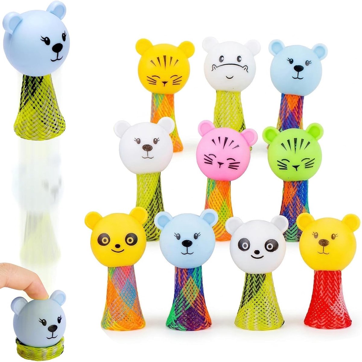 10 stuks springspeelgoed, cadeautjes voor verjaardag, gastgeschenken voor jongens en meisjes, springmannetjes, oplichtend, piñata-vulling, kleine cadeaus voor feestjes en Kerstmis