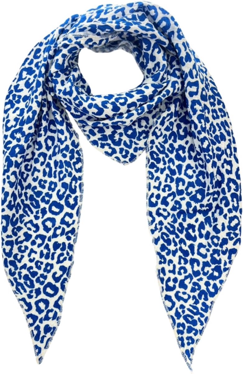 irisaa Sjaal voor dames, luipaard, zachte dekensjaal met luipaardpatroon, driehoekige halsdoek van 100% katoen, Made in Italy