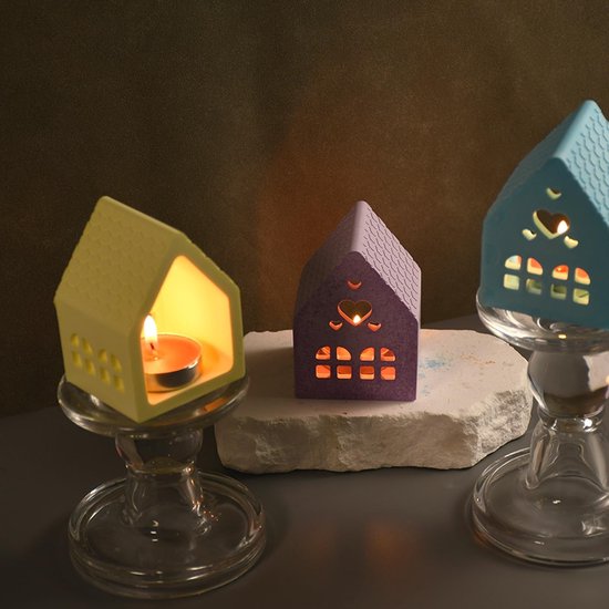 vormen gietvormen huizen, gietvormen siliconen Kerstmis, 3D siliconen vorm huis, siliconen mal Kerstmis, doe-het-zelf siliconen vorm kaarshouder gietvorm, siliconen vorm huis om te gieten — afbeelding 4