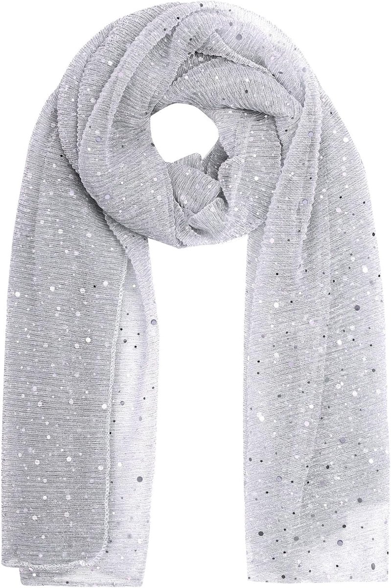 Bandana met pailletten voor dames, zomerse netsjaal, glinsterende, transparante strandsjaal, fonkelende metallic avondsjaal, wikkelsjaal