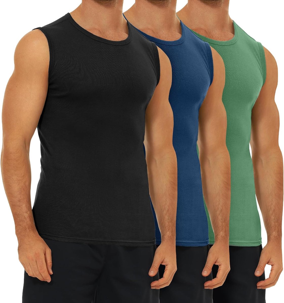 3-pack vest heren gekamd katoen tanktop heren vesten veelkleurig