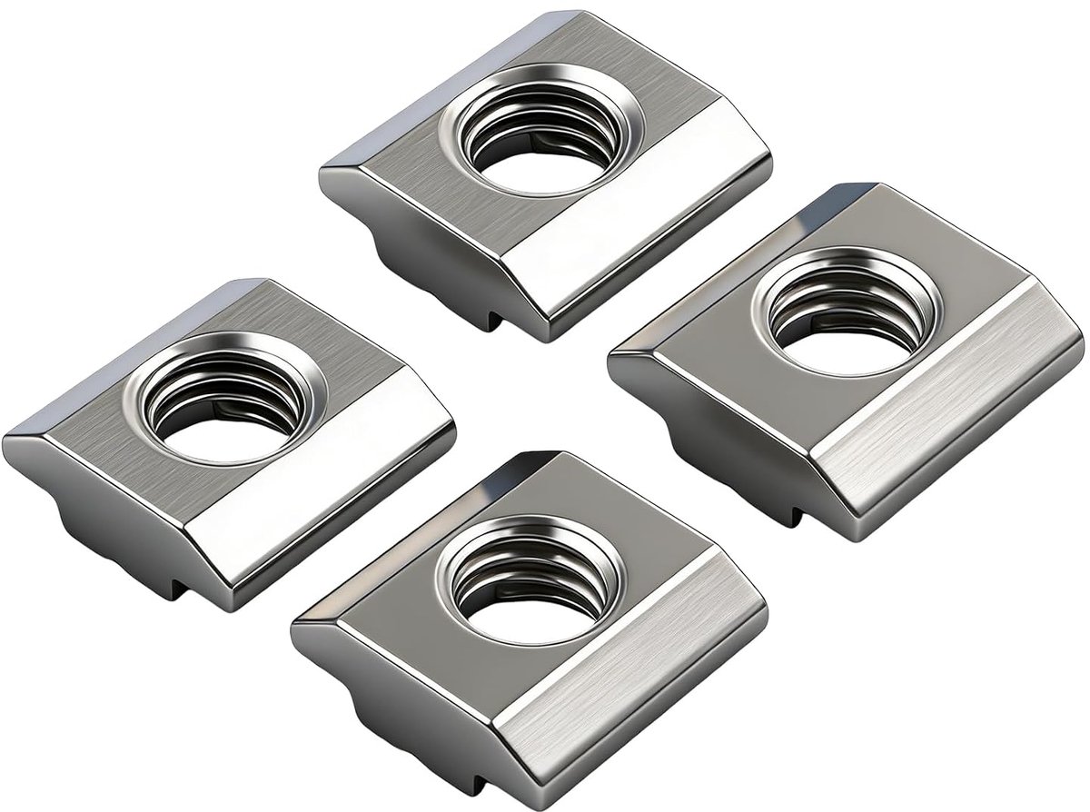 T-Moeren,Type B voor Rail Serie 20 | Verzinkt Koolstofstalen Glijmoeren,voor T-Sleuf Railmontage,Aluminiumprofielen en Extrusieframes,voor Makers en Monteurs