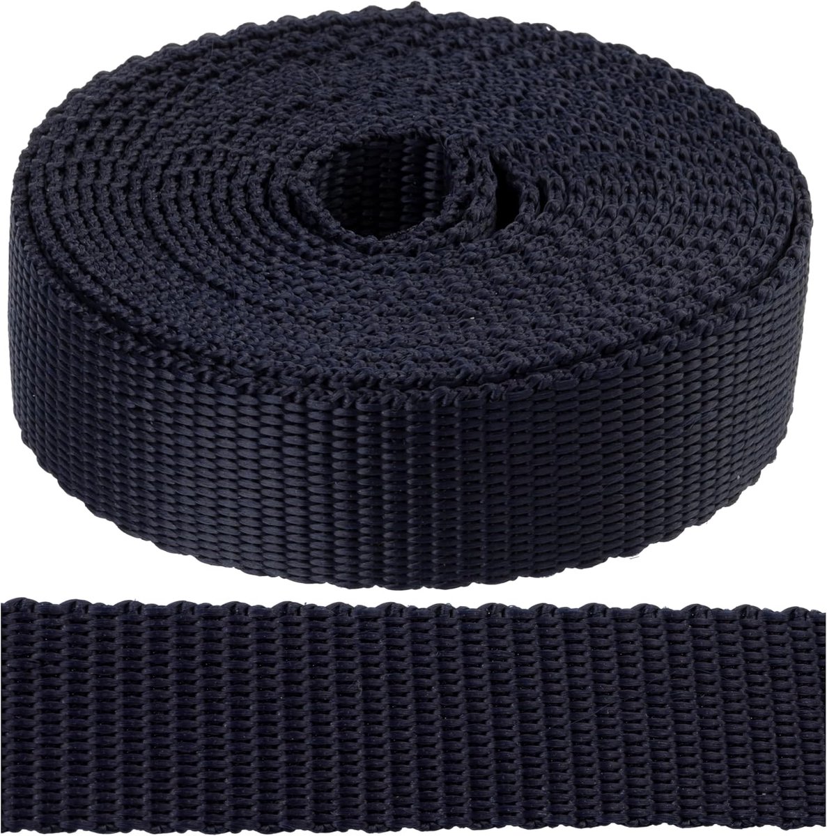 - Polyamide band, kleur donkerblauw, 3 meter | breedte 25 mm | voor naaien, bevestigen, klussen, DIY