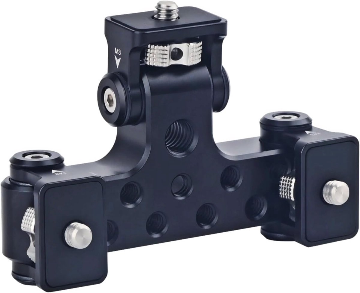 Telefoonhouder, Drievoudige Telefoonhouder voor Livestreaming | 180° Draaibaar Aluminium Beugel met 1/4-Inch en 3/8-Inch schroefdraad voor Video en Foto Opnames