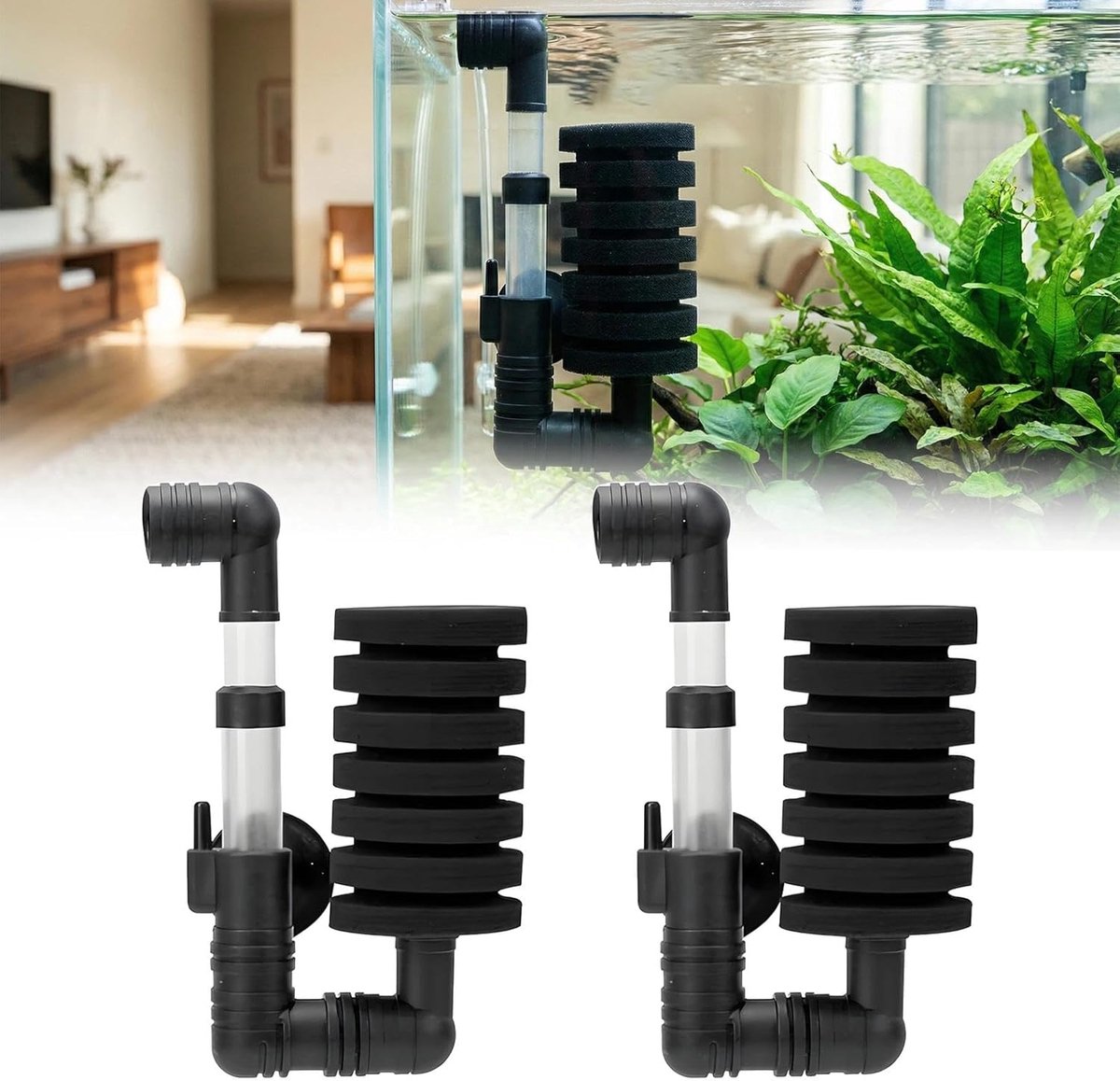 enkele kop sponsfilter, aquariumset, luchtlifter aquariumfilter voor biologische en mechanische filtering, luchtlifter aquariumfilter, sponsfilter voor Betta-garnalenbroeders