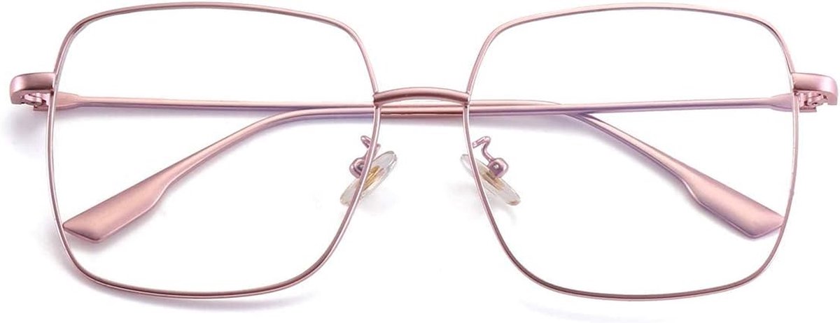 Blauw Licht Bril - Computerbril Anti-vermoeidheid - Scherm Tijd Verminderen - Groot Metaal Frame - Unisex Volwassene - Blauw