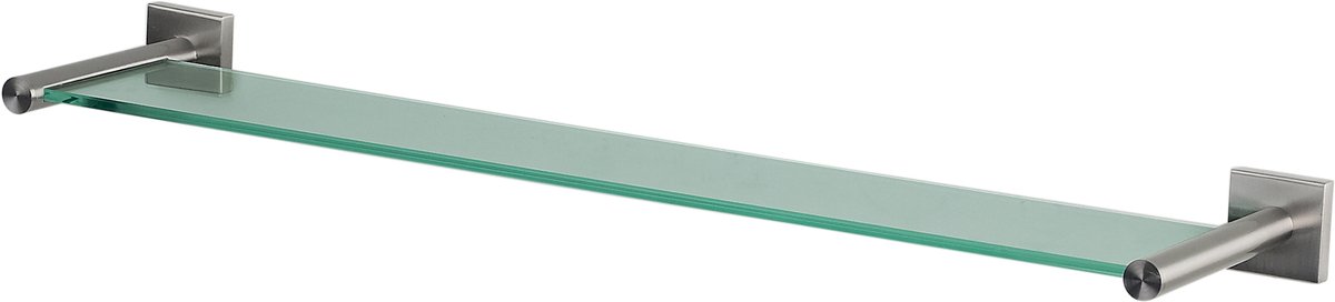Spirella Nyo Glazen Wandplanchet – Badkamer Planchet van Veiligheidsglas – Glazen Planchet 40 x 14,5 cm – Mat Chroom