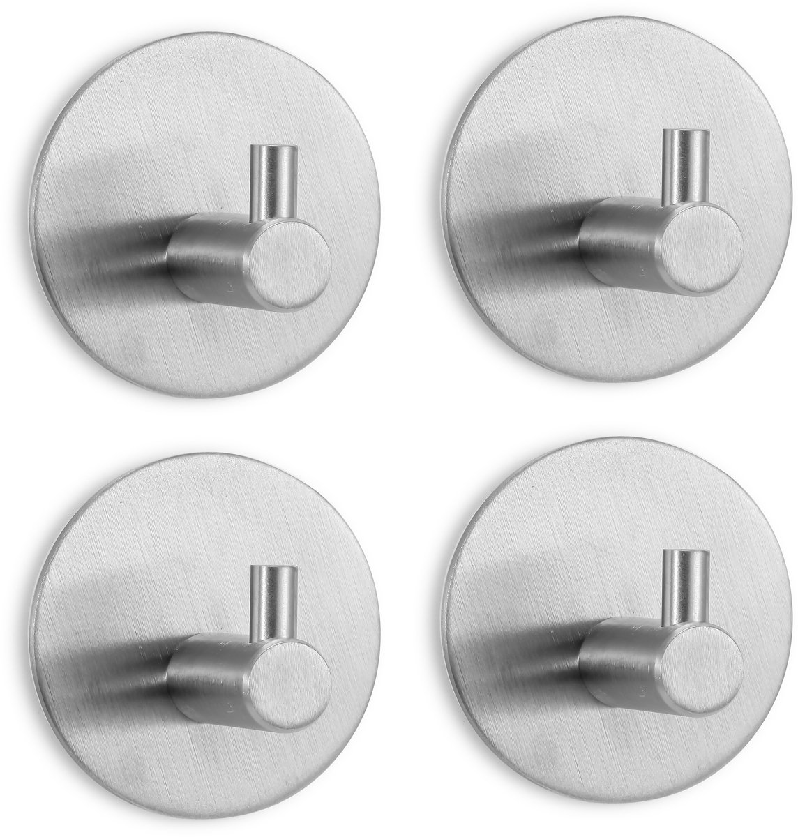 MSV Kheo Wandhaken Set – 4 Stuks Chroom Wandhaak voor Badkamer – Handdoekhaak voor Handdoeken en Badjassen
