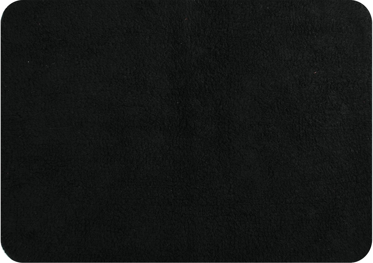 MSV Campus Badmat 50x70 cm – Absorberend Zachte Badkamer Mat in Zwart voor Douche en Bad