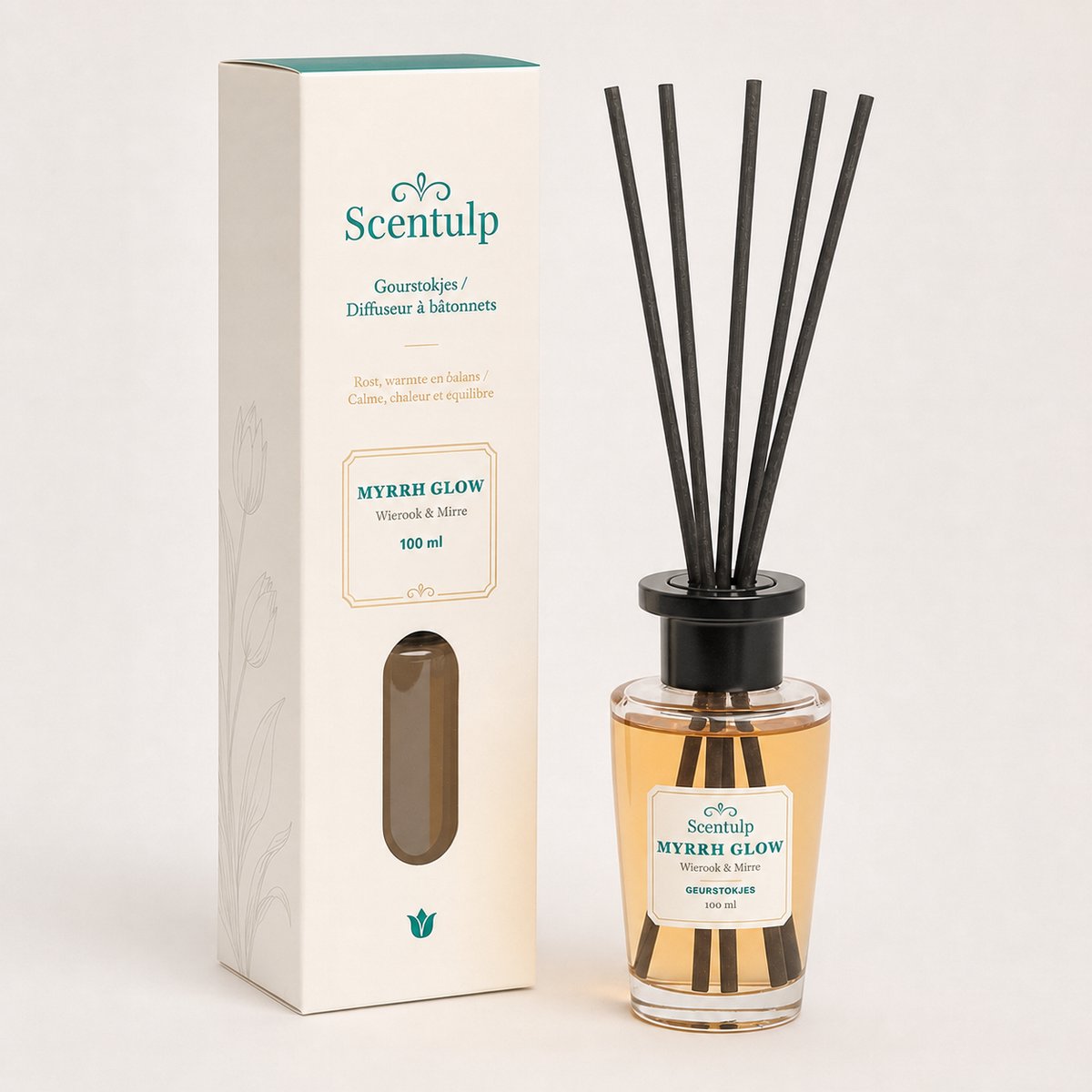Scentulp Myrrh Glow - Geurstokjes - Wierook & Mirre - 100 ml