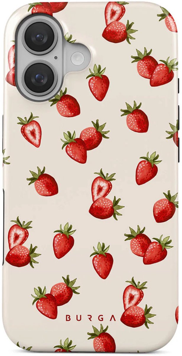 Burga Hoesje geschikt voor Apple iPhone 16 MagSafe Telefoonhoesje Hardcase | Burga Tough Backcover Shockproof | Geschikt voor MagSafe | Geschikt voor Draadloos Opladen met Magnetische Ring | Geschikt voor MagSafe Case - Freshly Picked | Wit,rood