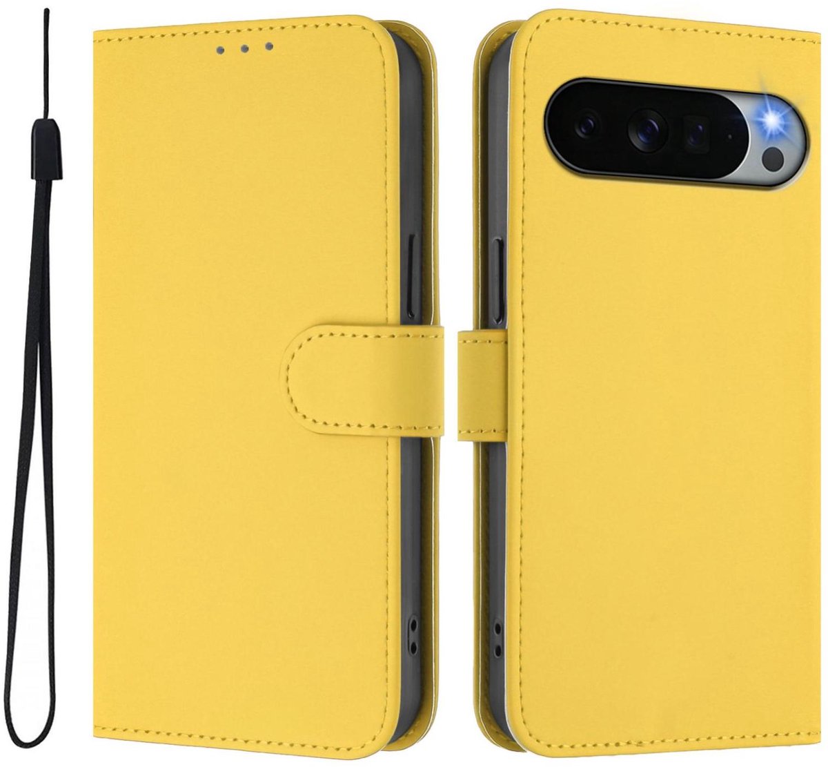 Mobigear Telefoonhoesje geschikt voor Google Pixel 11 Pro XL Hoesje | Mobigear Urban Wallet Bookcase Portemonnee | Pasjeshouder voor 3 Pasjes | Telefoonhoesje voor Pinpas / OV Kaart / Rijbewijs - Lemon Yellow | Geel