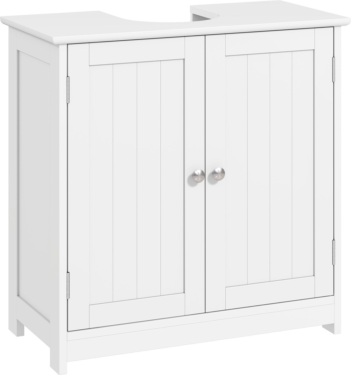 Badkamermeubel onder wastafel – onderkast – kast met 2 deuren met plank – afmetingen: 60 x 30 x 60 cm – MDF wit