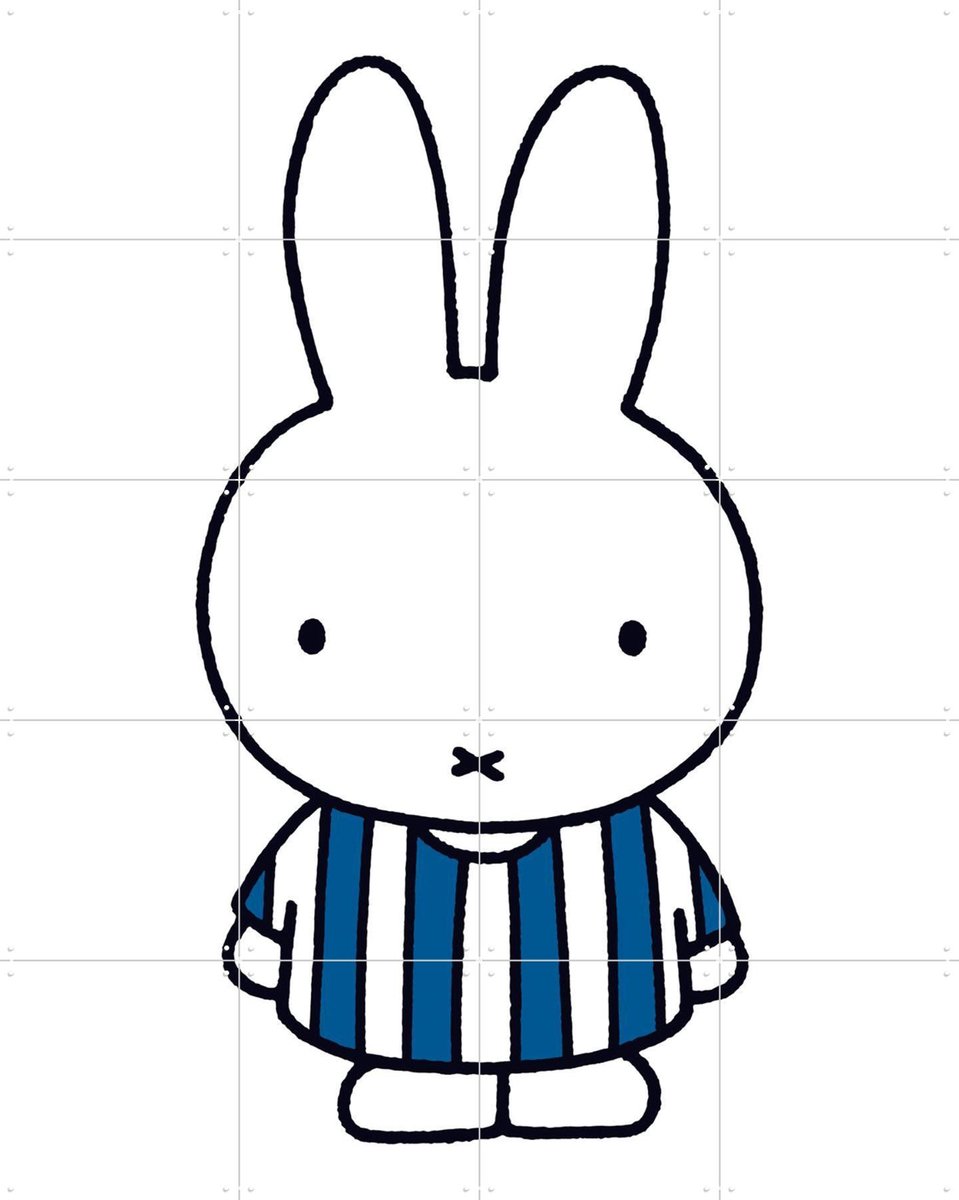 IXXI Nijntje Gestreepte Jurk, Nijntje - 80 x 100 cm - Gratis ophangtool - Grote wanddecoratie en posters - Cartoonesk, Illustraties, Babykamer