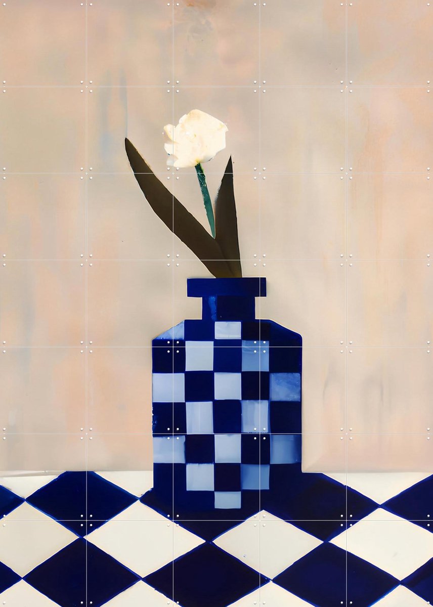 IXXI Check The Vase, Interiorisla - 100 x 140 cm - Gratis ophangtool - Grote wanddecoratie en posters - Speels, Abstract, Eetkamer, Woonkamer, Keuken