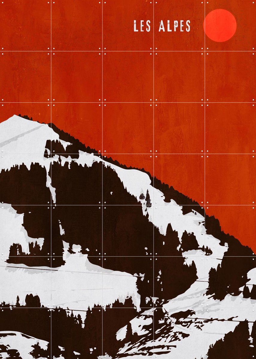 IXXI Les Alpes, Kubistika - 100 x 140 cm - Gratis ophangtool - Grote wanddecoratie en posters - Abstract, Illustraties, Minimalisme, Digitale Kunst