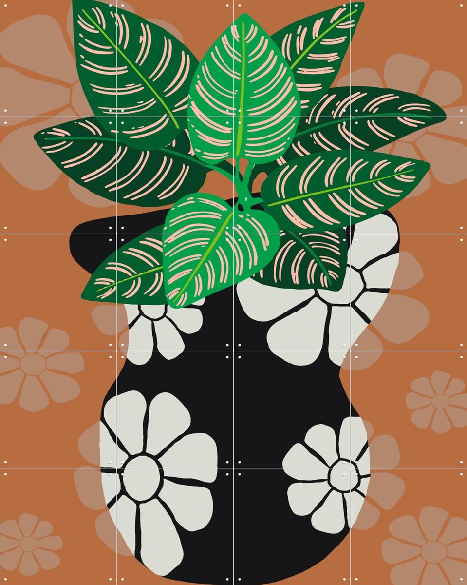 IXXI Green Plant 8, Coco de Paris - 80 x 100 cm - Gratis ophangtool - Grote wanddecoratie en posters - Geometrische Kunst, Minimalisme, Fantasierijk