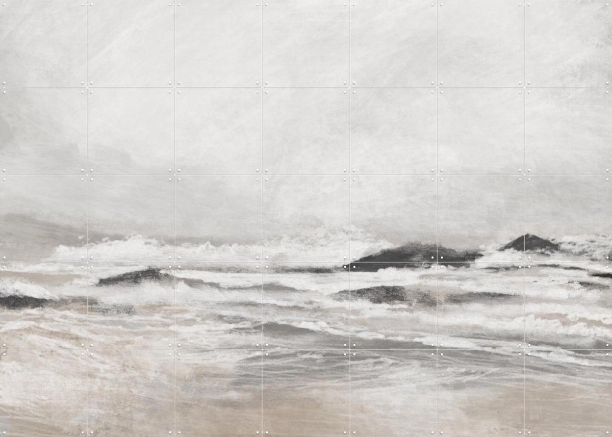 IXXI September Coast, Dan Hobday & Various - 140 x 100 cm - Gratis ophangtool - Grote wanddecoratie en posters - Realisme, Aquarel, Abstract