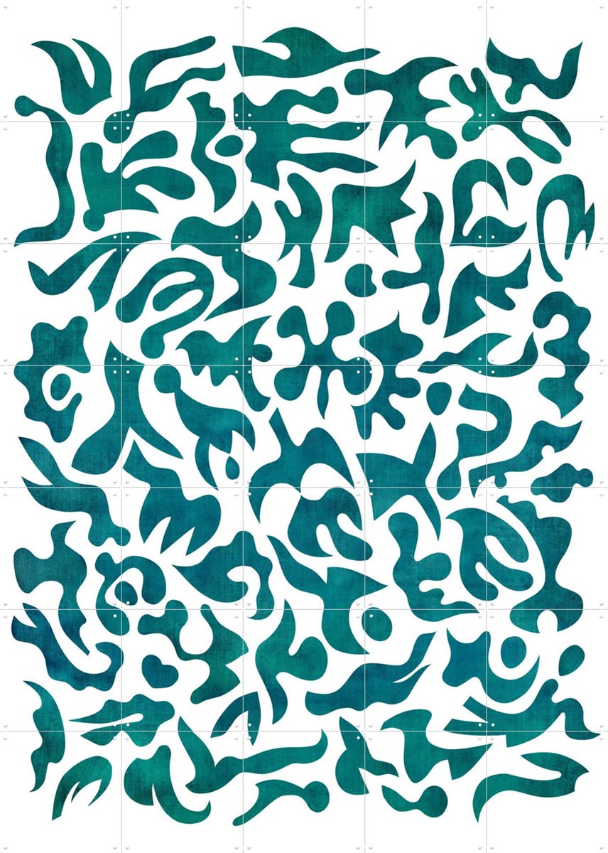 IXXI Teal Alive, Angelo Cerantola - 100 x 140 cm - Gratis ophangtool - Grote wanddecoratie en posters - Modern, Abstract, Art Deco, Decoratieve