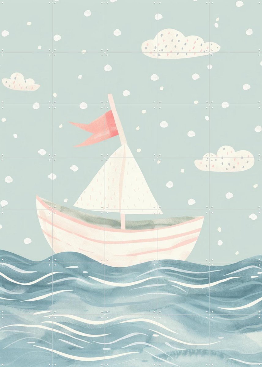 IXXI Whimsy Sea Breeze, Treechild & Various - 100 x 140 cm - Gratis ophangtool - Grote wanddecoratie en posters - Cartoonesk, Speels, Illustraties