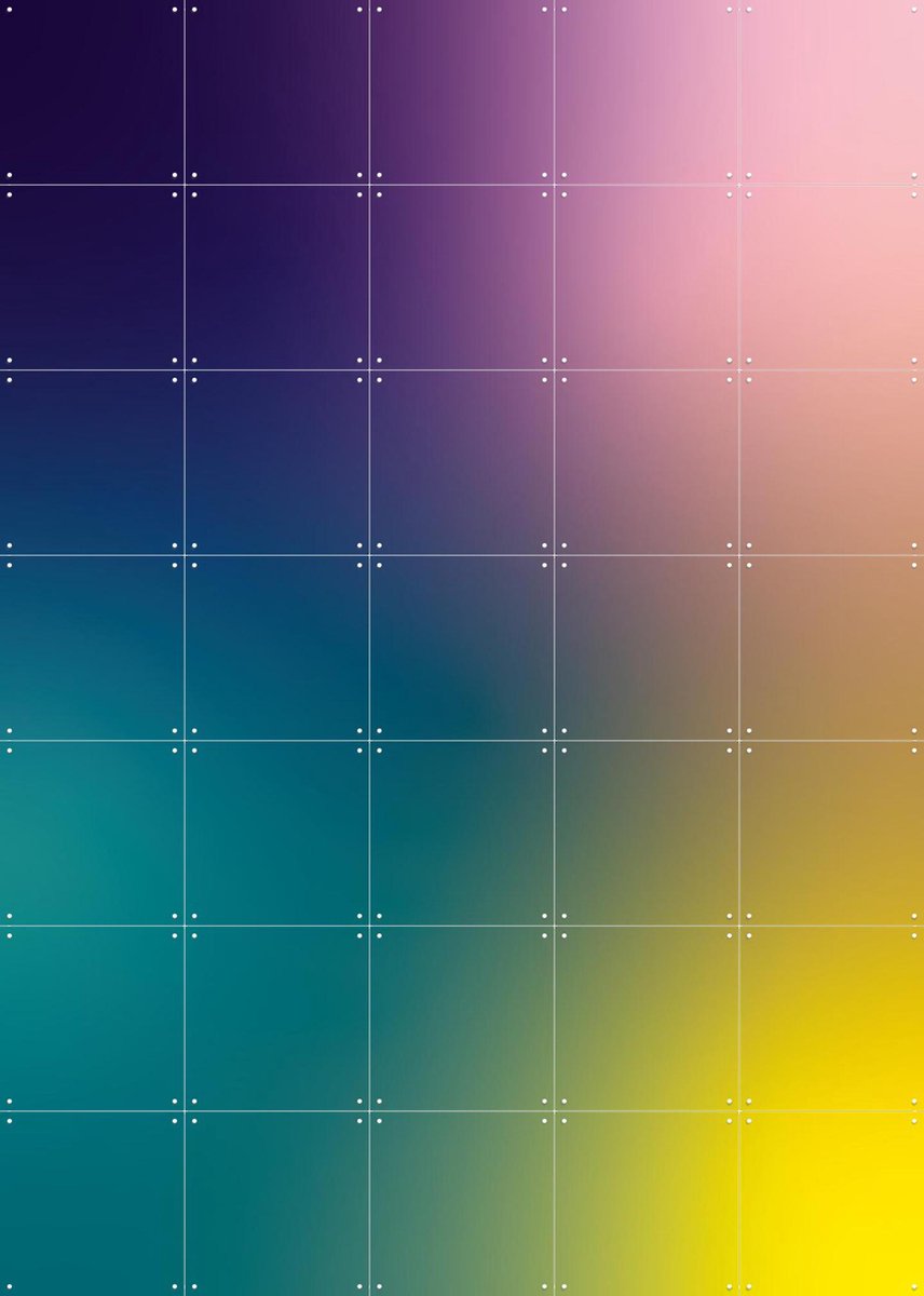 IXXI Moonlight, Markus Laible - 100 x 140 cm - Gratis ophangtool - Grote wanddecoratie en posters - Abstract, Geometrische Kunst, Kleurrijk, Speels