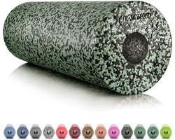 SnelShoppen - BODYMATE Professionele Fasciarol STANDARD Middelhard 45 cm - Diameter 15 cm - Zwart/Midnight Green - Inclusief Gratis E-book voor Spierh