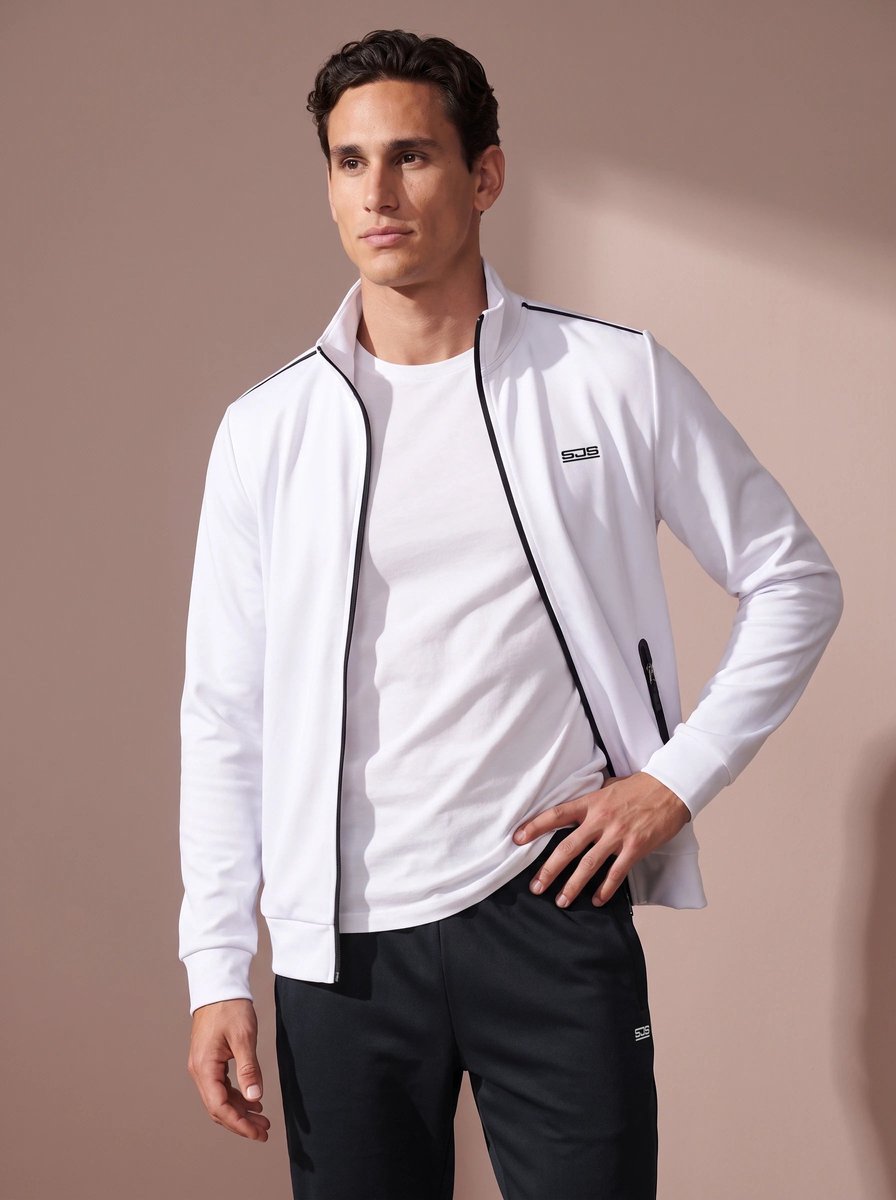 Sjeng Sports ANTOINE - Maat: S Real White - Tennis Vest Mannen - Sportvest - 92% polyester, 8% elastaan, powerstretch