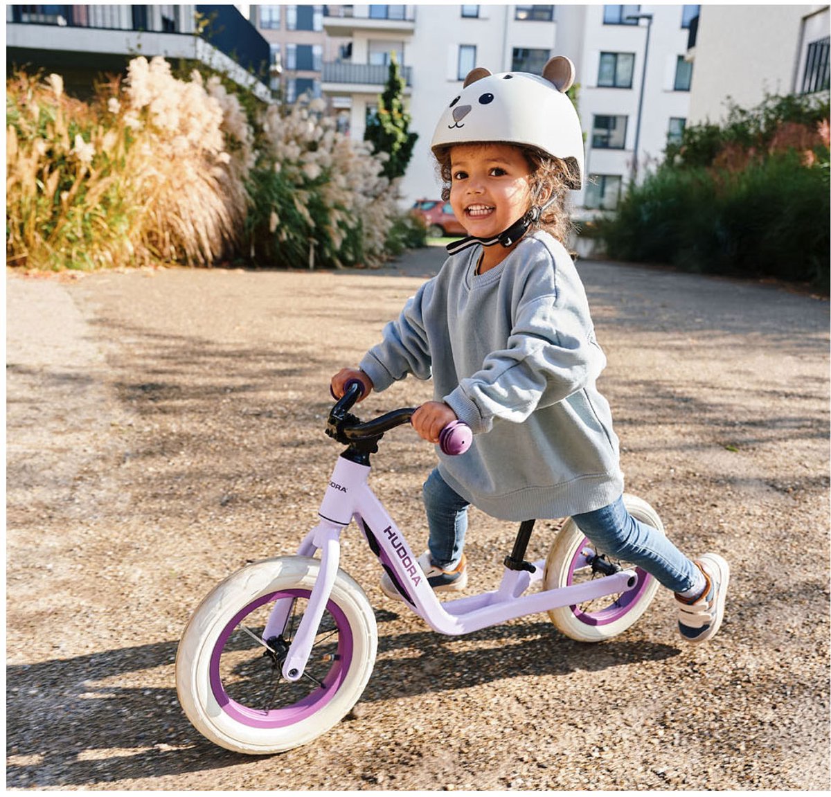 HUDORA Kinderhelm Beary Mokka - Maat 48-52
