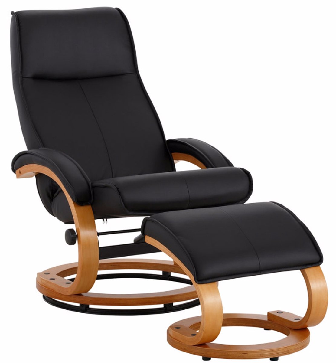 Paris-Fauteuil + kruk in zwart