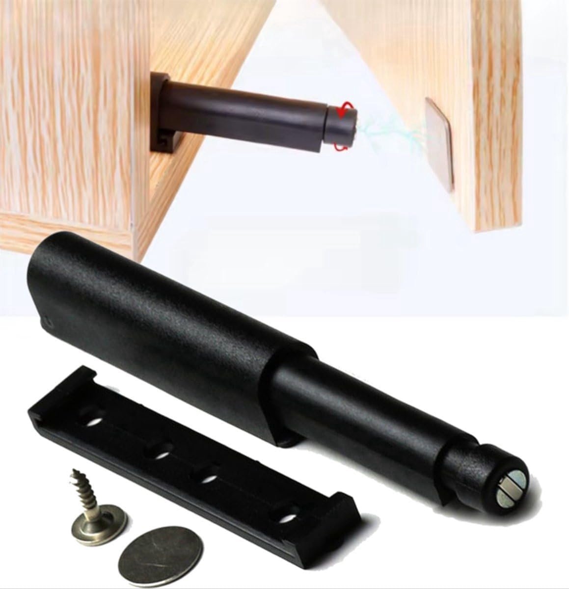 SnelShoppen - Pressure Snapper met Magnet - Deurdemper - Deursluiter - Deurbuffer - Zwart - 4 cm - Geluidsreductie - Eenvoudige Montage