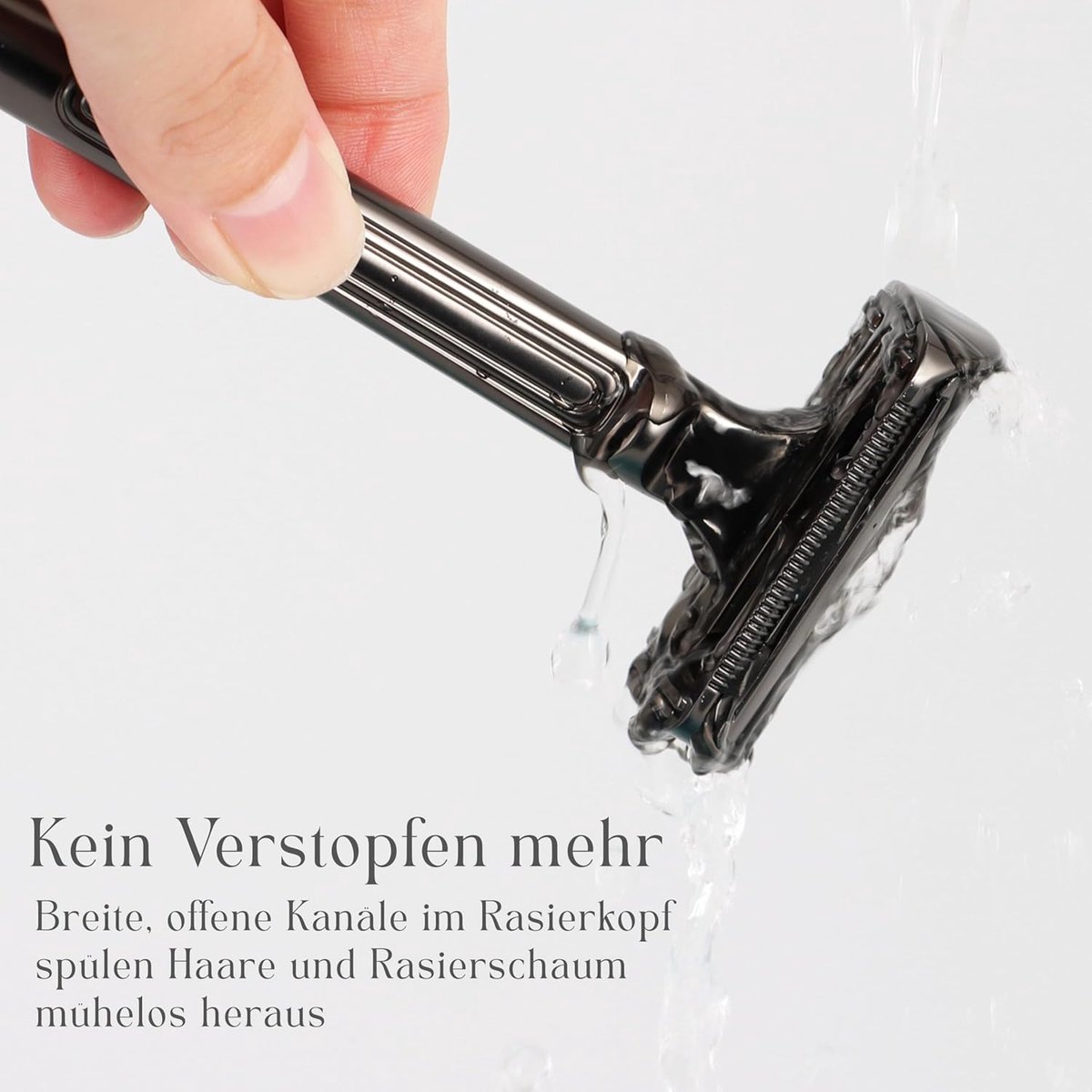 SnelShoppen - Scheerapparaat voor Heren met Vlindermechanisme, 30 Graden Hoek, Inclusief 10 Japanse Scheermesjes, Nat Scheermes, Grijs Platine - Perfe