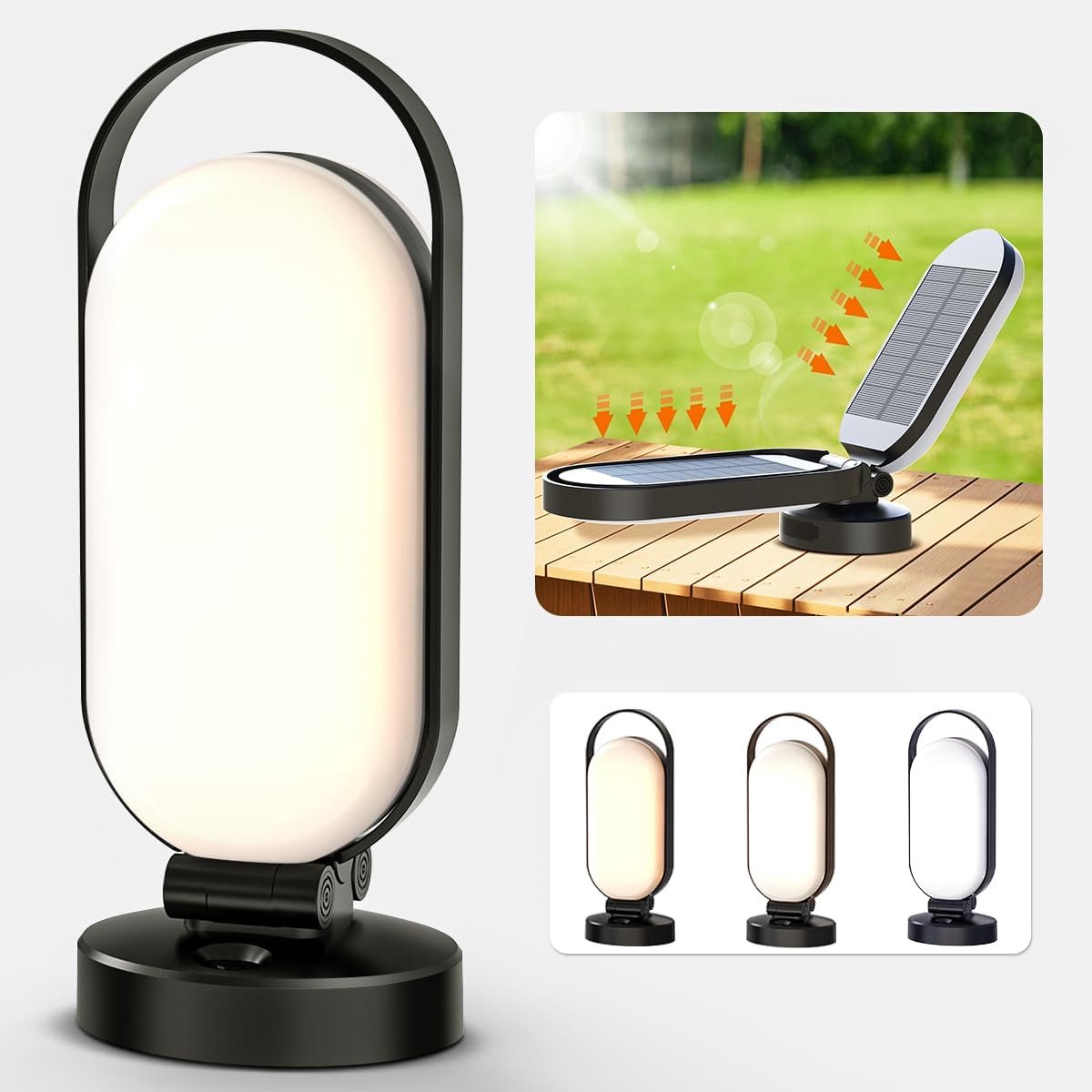 SnelShoppen - Daylight Lamp LED Sunlight met Stepless Dimmer en Waterproof Design voor Camping, Tuin, Feest en Binnengebruik (Zwart)