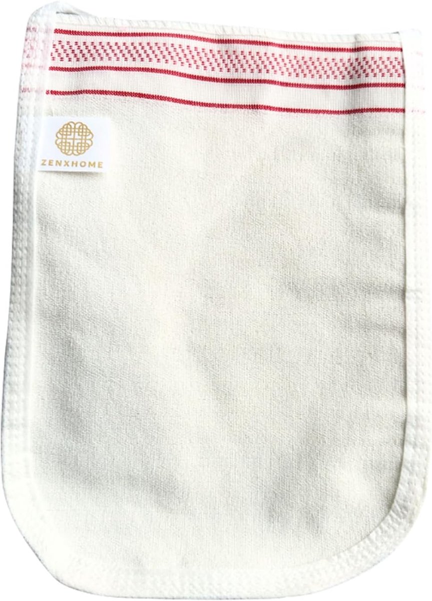SnelShoppen - Kelebek Hammam Kese Peeling Handschoen - Luxe Exfoliatie Glove voor Sauna en Spa - Zachte Scrub - Medium - Wit - Huidverzorging
