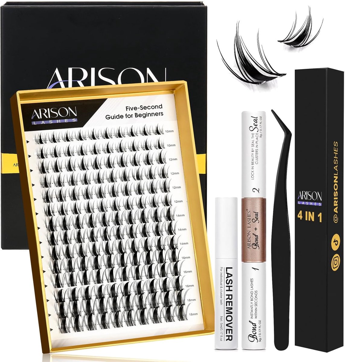 SnelShoppen - Fairy Lashes Clusters Kit Manga Eyelash Extensions - Spiky Anime Lashes voor Cosplay DIY - D-9-16 en D-10-18 Mix - Perfect voor Feest en