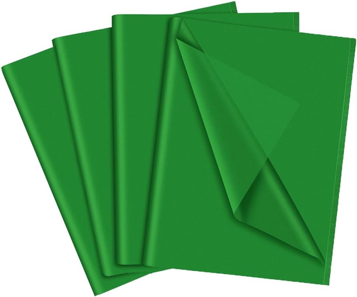 SnelShoppen - Groen Tissuepapier 60 Vellen 35x50cm - Cadeau Inpakken, Knutselen, Feestdecoratie voor Kerst, Verjaardag, Babyshower, St Patricks Day