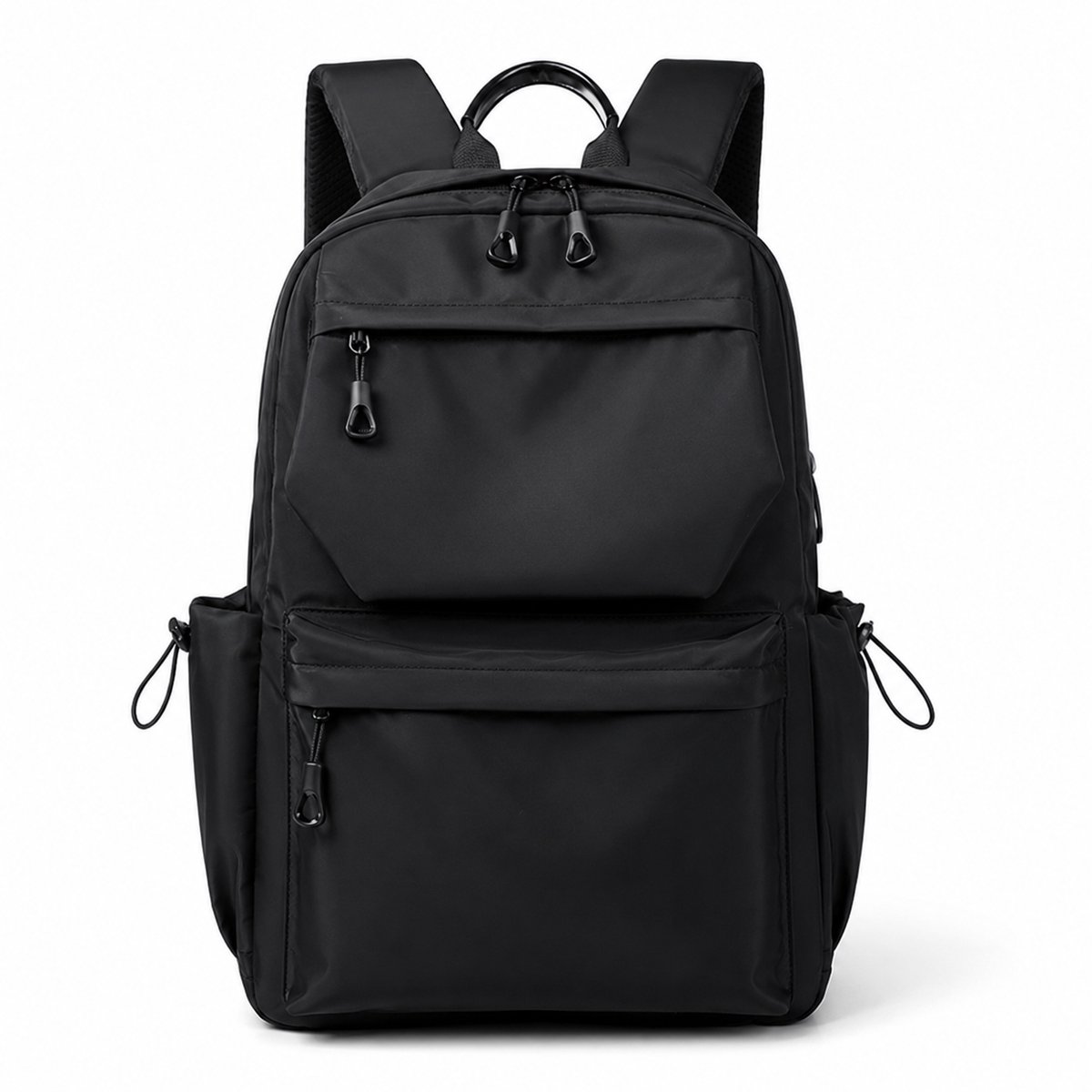 Bobypet Schoolrugzak - Laptop Rugzak voor Dames en Heren - 18L Dagrugzak met 15.6 inch Laptopvak - Waterbestendige Schooltas met Bagageband voor Werk, School en Reizen - Zwart