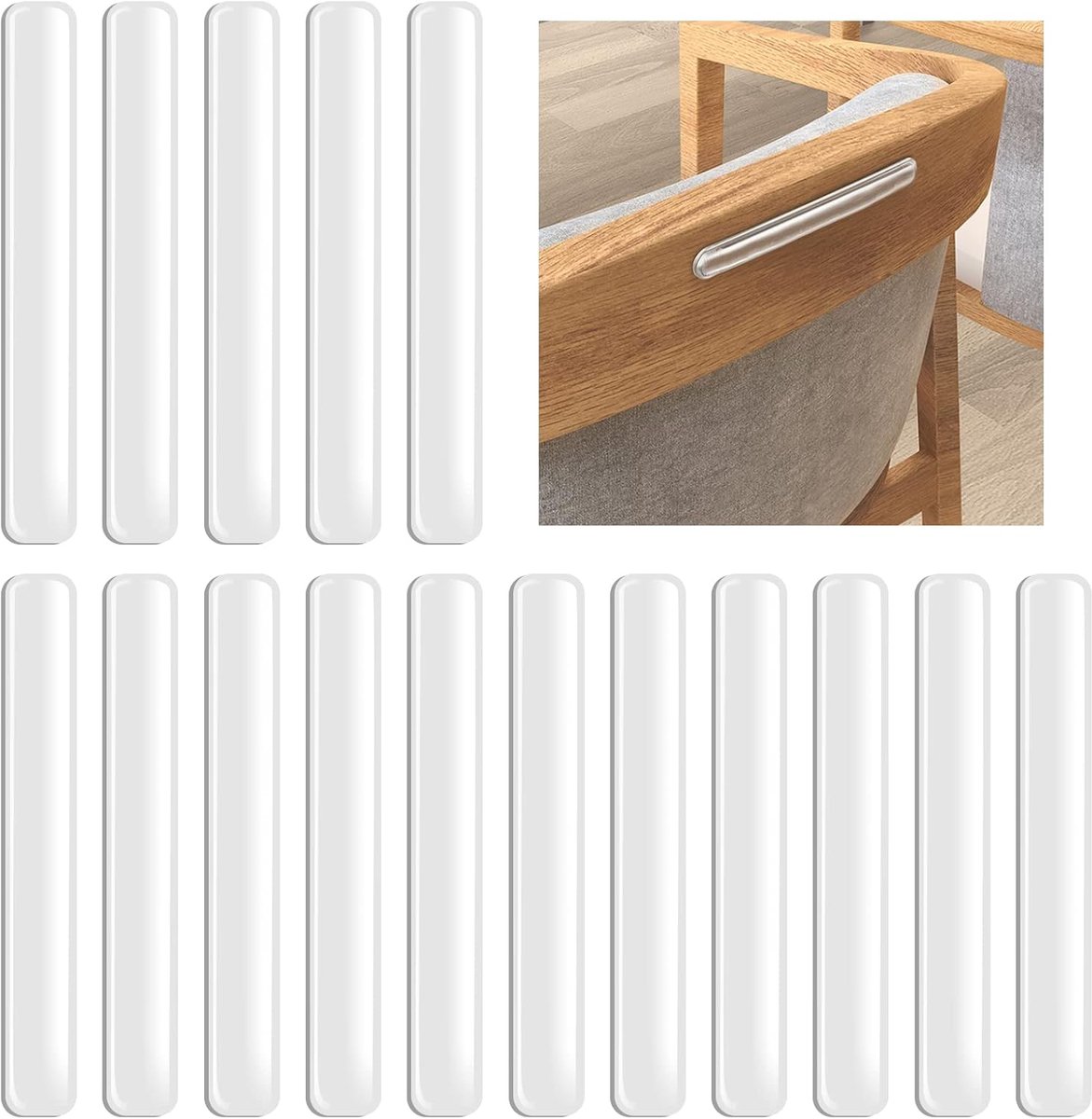 SnelShoppen - Pack van 20 Zelfklevende Rubber Buffers voor Deurhandgrepen, Geluiddempende Silicone Bumpers, Transparant en Elastisch, Ideaal voor Thui