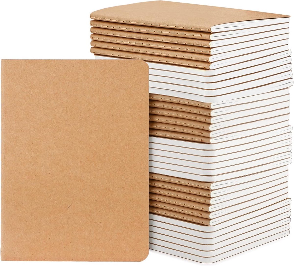 SnelShoppen - A6 Dotted Notebooks - 48 Stuks - 10x14cm Soft Cover Notitieboeken - 100GSM Cream White Papier - 60 Pagina's voor Notities, Reizen, Cadea