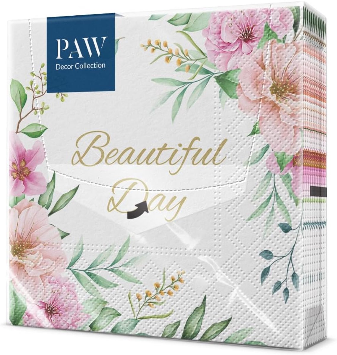 SnelShoppen - Papieren Servetten 3-laags (33 x 33 cm) - 20 Stuks - Milieuvriendelijk met Watergedragen Inkt - Feestdecoratie - Speciale Bloemen - Idea