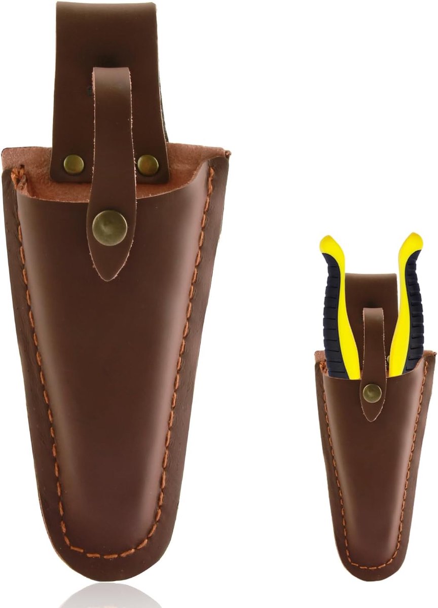 SnelShoppen - Premium Leren Tas voor Snoeischaren en Tang, Duurzame Tuin Gereedschap Houder, Ideaal voor Tuinieren, Geschenken voor Mannen, Robuust en