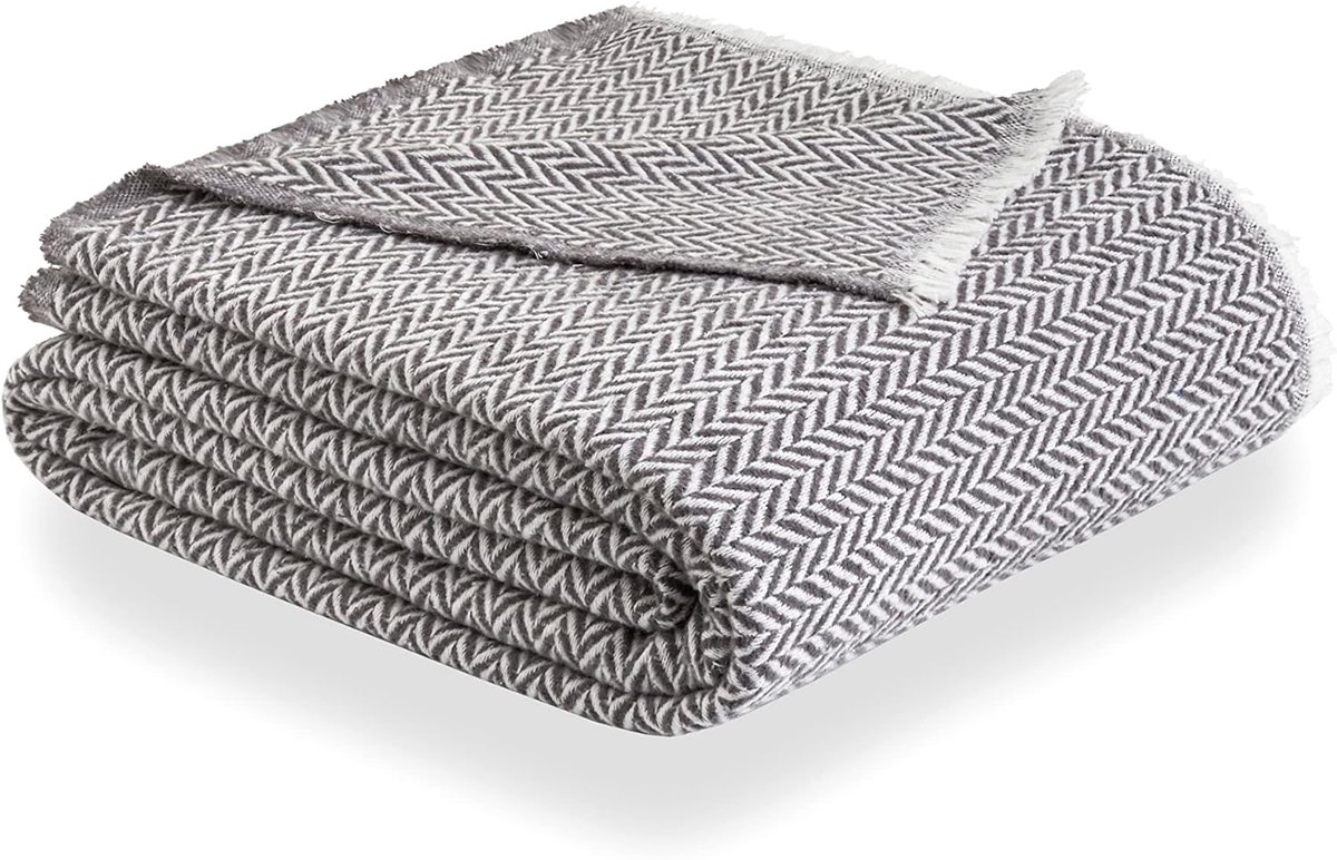 SnelShoppen - Extra Zachte Katoenen Dekbed, Multifunctionele Bedsprei, Sofa Dekentje (180x240 cm, Donkergrijs, Duurzaam, Scandinavisch Design)