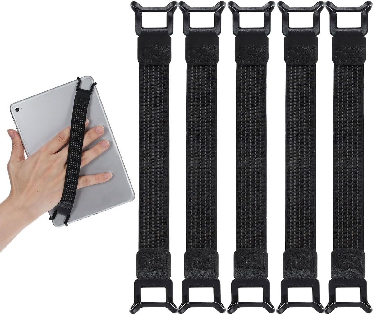 SnelShoppen - 5 Stuks Vingerhouder Grip Houder, Anti-Slip Handriem Ondersteuning, Elastische Riem voor 6-12 Inch Tablets en E-Readers, Ideaal voor Thu