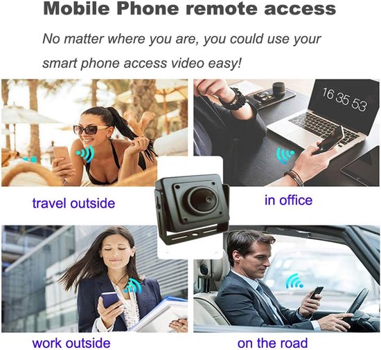 SnelShoppen - Mini Cube Hidden Spy Camera 5MP IP Beveiligingscamera met Pinhole Lens, POE, Motion Detection, Gratis App, 1920P Beeldkwaliteit voor Thu van Snelshoppen — afbeelding 3