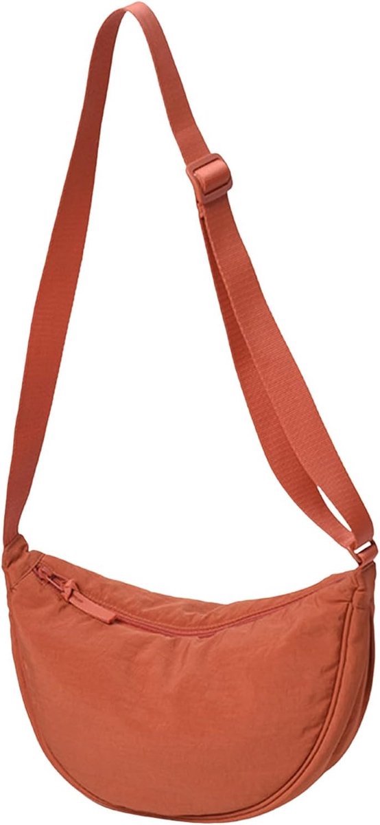 Dames Halve Maan Nylon Crossbody Tas – Verstelbare Band, Lichtgewicht Hobo Schoudertas – Casual Zachte Halve Maan Crossbody Tas, Geschikt voor Dagelijks Winkelen en Reizen