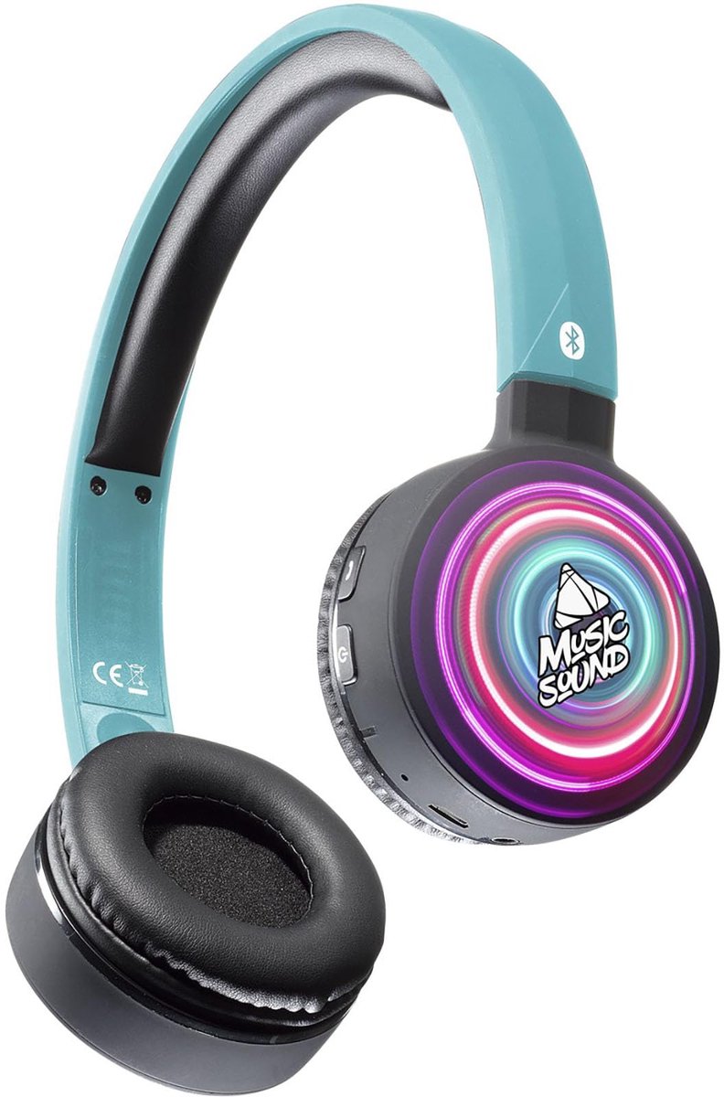 SnelShoppen - Musicsound Bluetooth Hoofdtelefoon Draadloos met Uittrekbare Hoofdband, Microfoon, LED-Display en Afstandsbediening, Kleurrijke Headset