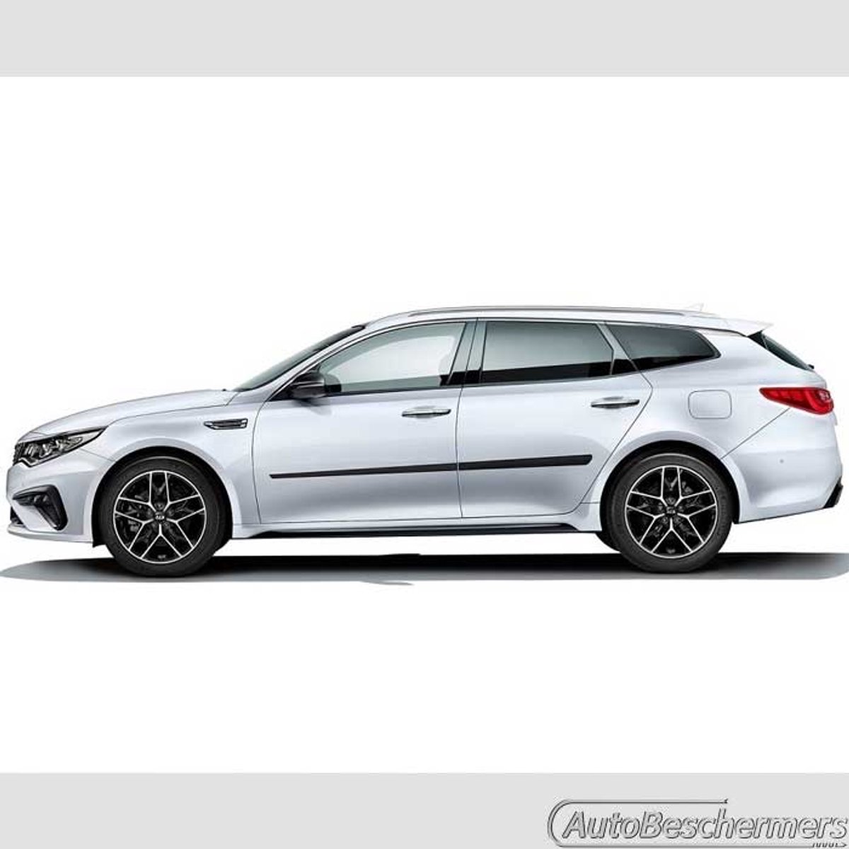 Stootlijsten set zwart voor Kia Optima SW Stationwagon 2016-2019. De stootstrips zijn zelfklevend. Set a 4 stuks (#1620)