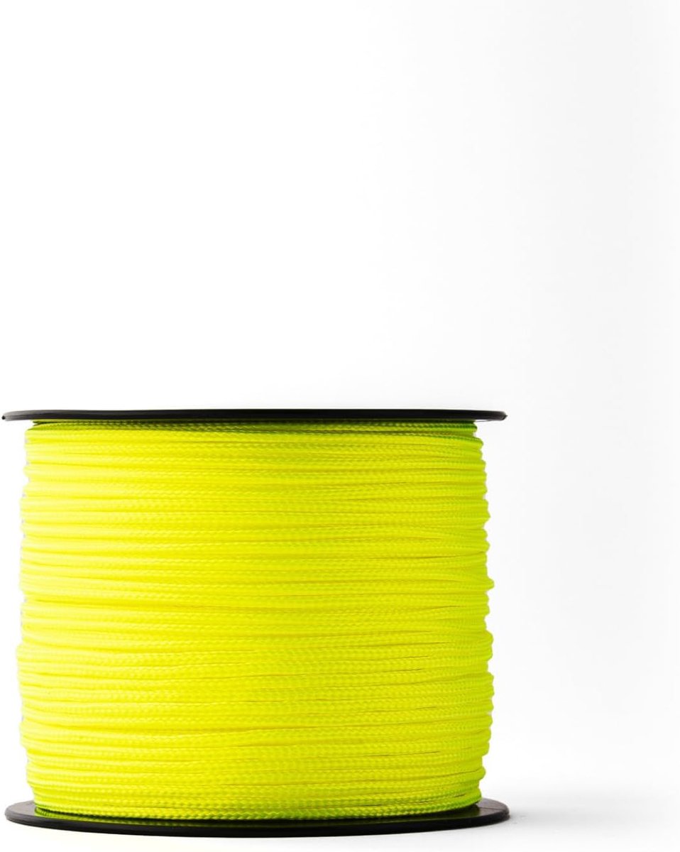 SnelShoppen - Nylon touw 2mm, 100M, fluorescerend geel - Sterk polyamide koord voor metselwerk, vloeren, tuin en constructie - Weerbestendig, breekste