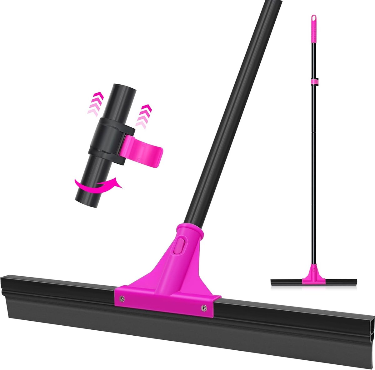 SnelShoppen - TidyBliss Vloerwisser met 148 cm Lange Handgreep, Zware Rubber Schuim Waterafvoer voor Schoonmaken Betonnen Zwembad, Tapijt, Garage, Dak