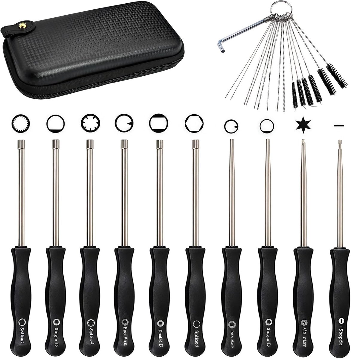 SnelShoppen - 10-delige Carburateur Instelgereedschap Set met Schroevendraaiers voor 2-takt Motor, Grasmaaier, Kettingzaag, Bosmaaier, Inclusief Reini