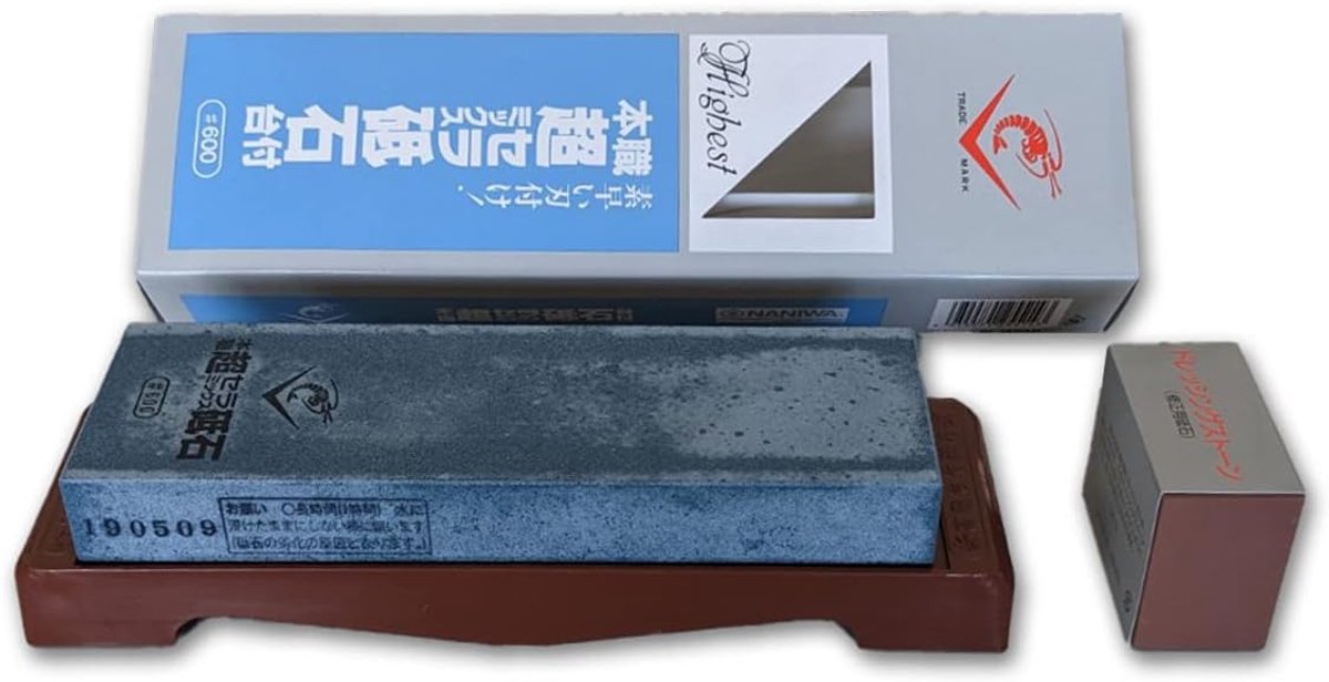 SnelShoppen - Professionele Naniwa Chosera Slijpsteen SS-600 Grit 600 - 210x70x25 mm - Inclusief Toishi - Hoogwaardige Japanse Kwaliteit